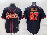 Men's Kansas City Chiefs #87 Travis Kelce Black Stitched Cool Base Nike Baseball Jersey1,baseball caps,new era cap wholesale,wholesale hats